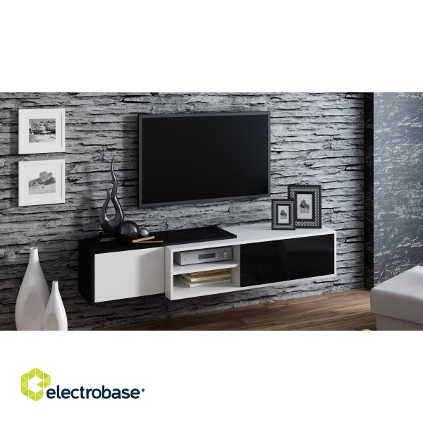 Cama TV cabinet SIGMA1 180 white/black gloss image 3