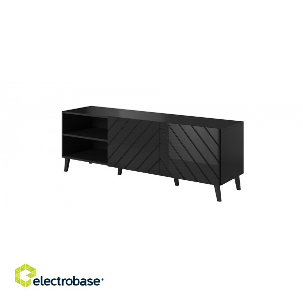 RTV cabinet ABETO 150x42x52 black glossy image 1