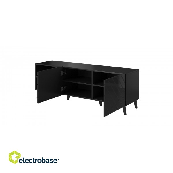 RTV cabinet ABETO 150x42x52 black glossy image 2