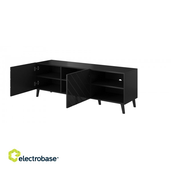 RTV cabinet ABETO 150x42x52 black glossy image 4