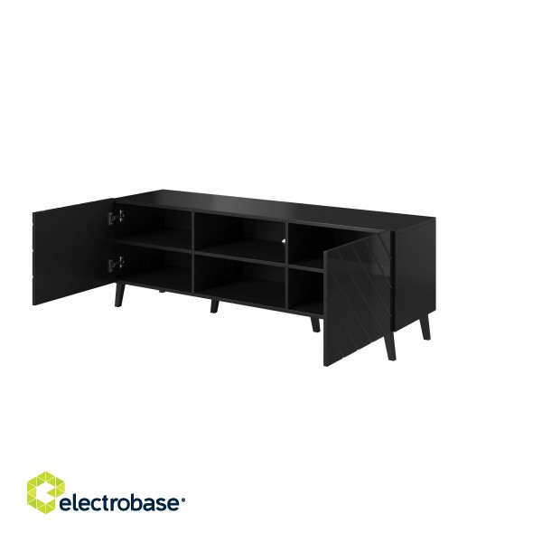 RTV cabinet ABETO 150x42x52 black glossy image 6