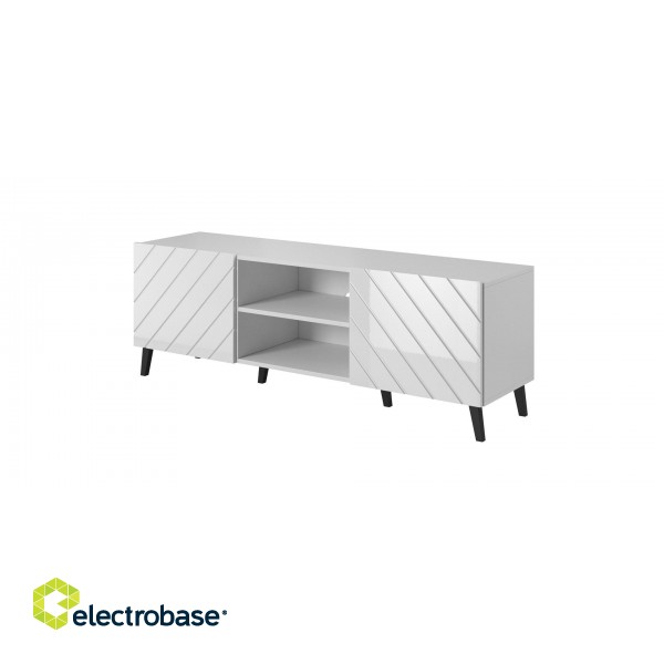 RTV cabinet ABETO 150x42x52 white/white glossy paveikslėlis 5