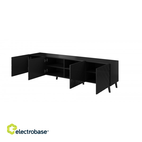 RTV cabinet ABETO 200x42x52 black glossy image 2