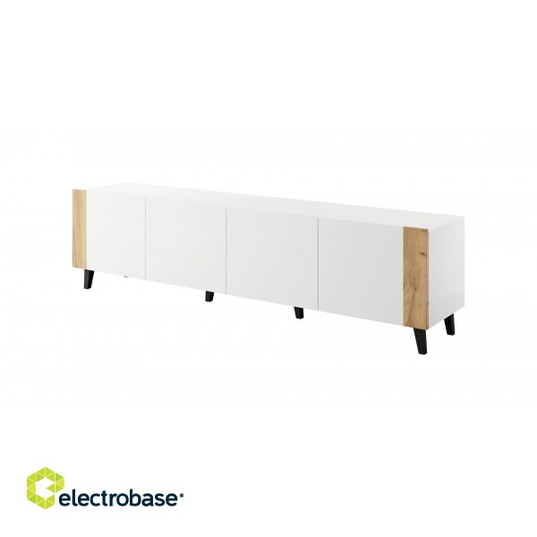 RTV cabinet FARO 200x42x52 white matt + oak craft image 1