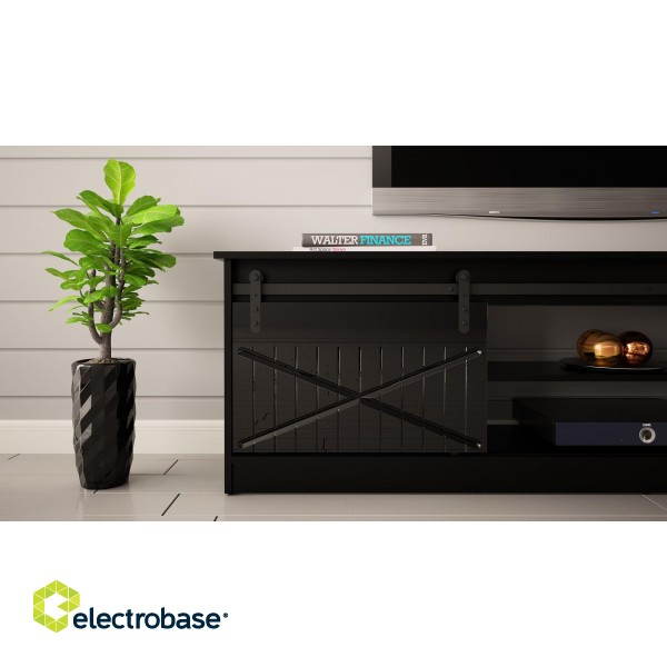 RTV GRANERO 200x56.7x35 black/black gloss cabinet image 6