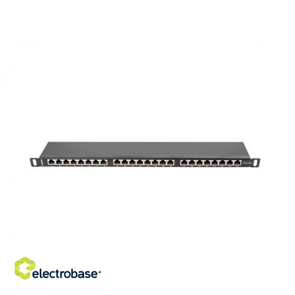 LANBERG PATCH PANEL 24 PORT 0.5U CAT.5E FTP BLACK image 1