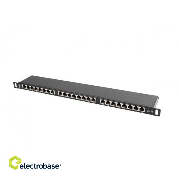 LANBERG PATCH PANEL 24 PORT 0.5U CAT.5E FTP BLACK image 4