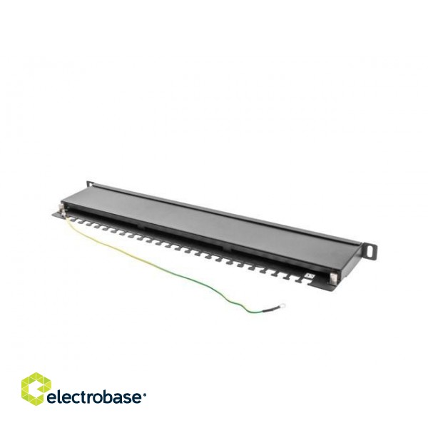 LANBERG PATCH PANEL 24 PORT 0.5U CAT.5E FTP BLACK image 5