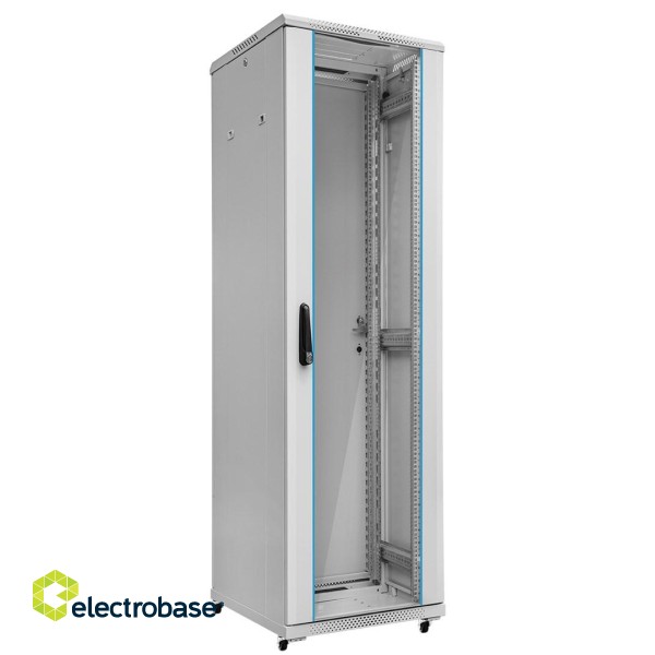 TOTEN 19" rack mountable data communication cabinet G7 42U 600/600 grey (glass door front/full metal door rear) paveikslėlis 4