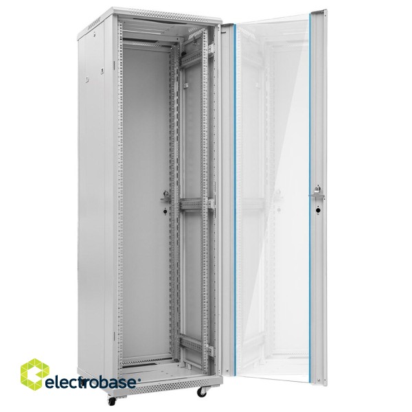 TOTEN 19" rack mountable data communication cabinet G7 42U 600/600 grey (glass door front/full metal door rear) image 5