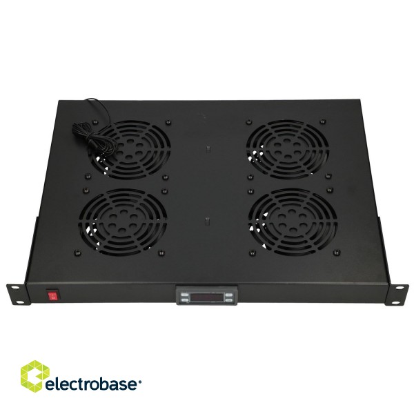 Extralink 19\" RACK MOUNT FAN PANEL (4 FANS) WITH THERMOSTAT image 2