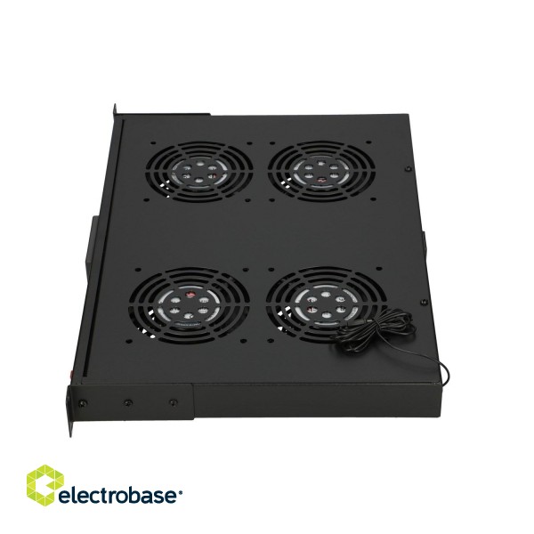 Extralink 19\" RACK MOUNT FAN PANEL (4 FANS) WITH THERMOSTAT image 3