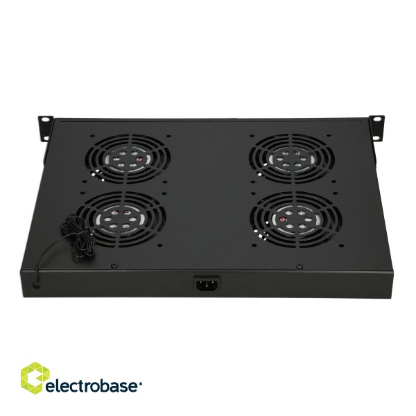Extralink 19\" RACK MOUNT FAN PANEL (4 FANS) WITH THERMOSTAT image 4