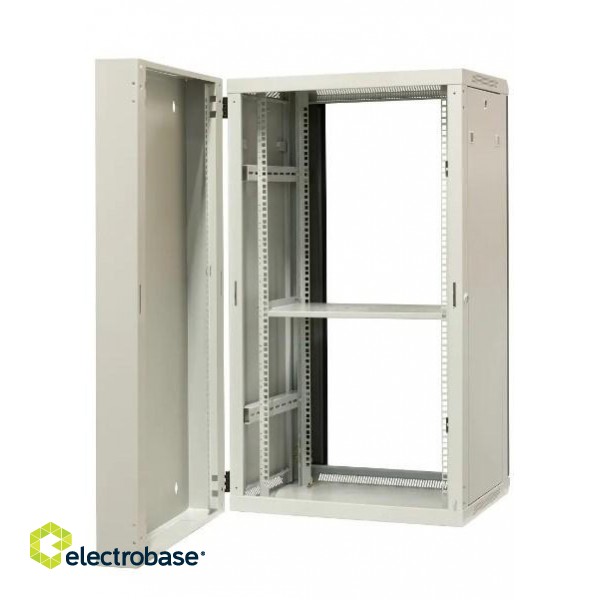 EMITERNET Split hanging cabinet 19" 22U, sheet metal/glass doors, 600×550×1083mm width/depth/height EM/AH6522 image 1
