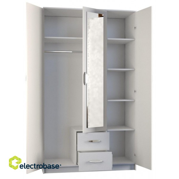 Topeshop ROMANA 120 BIEL bedroom wardrobe/closet 6 shelves 3 door(s) White image 3