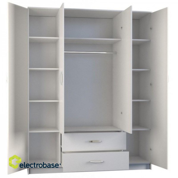 Topeshop ROMANA 160 BIEL KPLB bedroom wardrobe/closet 11 shelves 4 door(s) White image 2