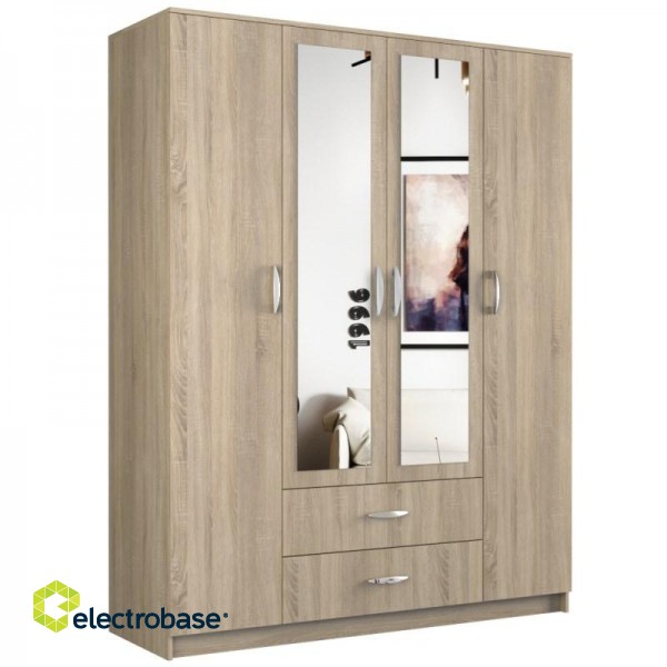 Topeshop ROMANA 160 SON bedroom wardrobe/closet 11 shelves 4 door(s) Oak image 1