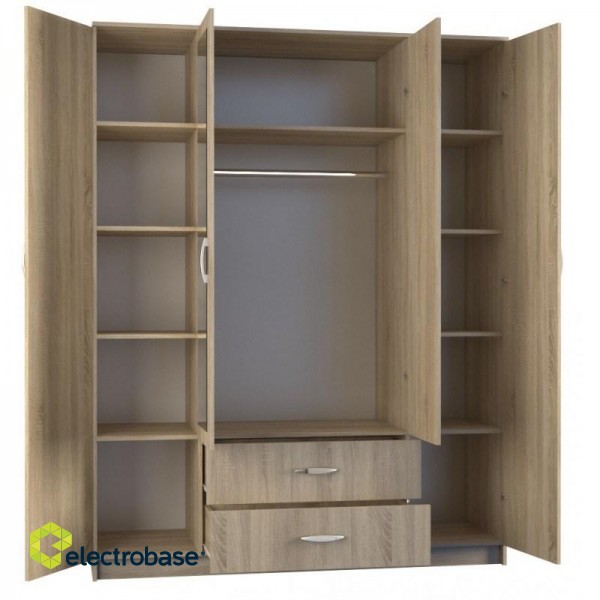 Topeshop ROMANA 160 SON bedroom wardrobe/closet 11 shelves 4 door(s) Oak image 2