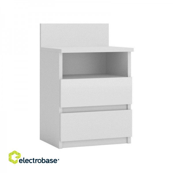 Topeshop M1 BIEL MAT nightstand/bedside table 2 drawer(s) White image 2