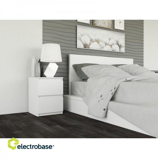 Topeshop M2 BIEL nightstand/bedside table 2 drawer(s) White фото 2