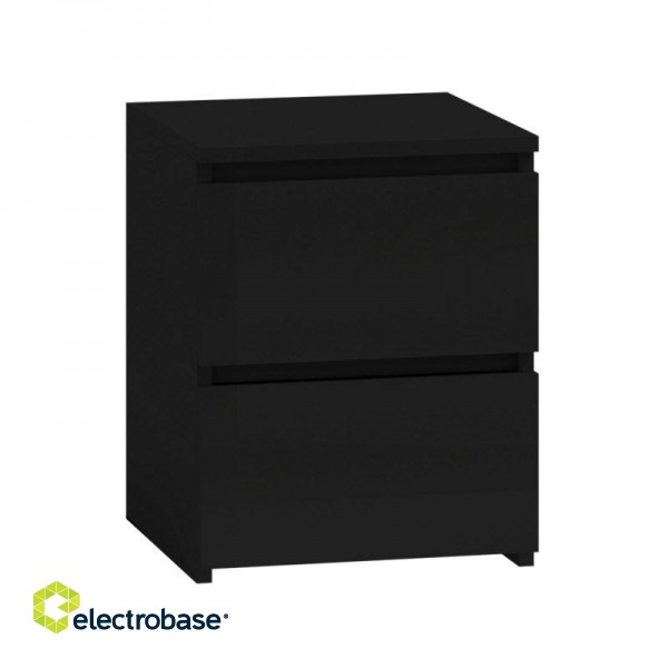 Topeshop M2 CZERŃ nightstand/bedside table 2 drawer(s) Black фото 2