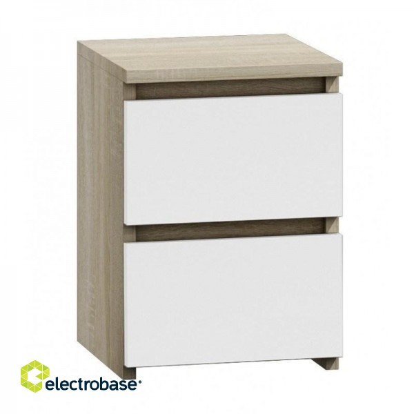 Topeshop M2 SONOMA MIX nightstand/bedside table 2 drawer(s) Oak, White image 2