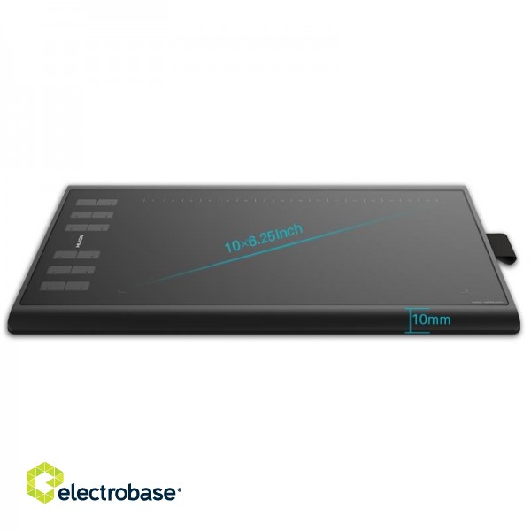 HUION H1060P graphic tablet 5080 lpi 250 x 160 mm USB Black image 2