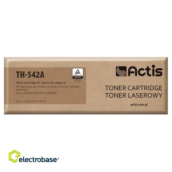 Actis TH-542A toner (replacement for HP 125A CB542A, Canon CRG-716Y; Standard; 1500 pages; yellow)