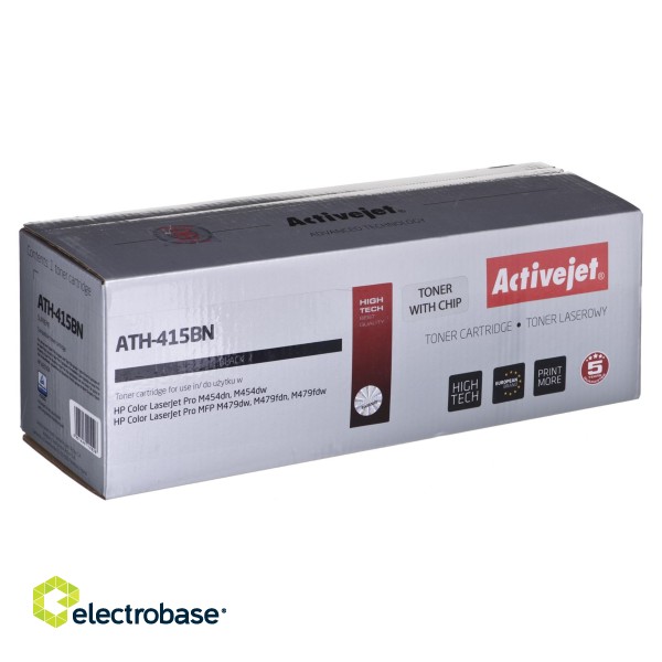 Activejet ATH-415BN printer toner for HP; replacement HP 415A W2030A; Supreme; 2400 pages, Black, With chip paveikslėlis 1