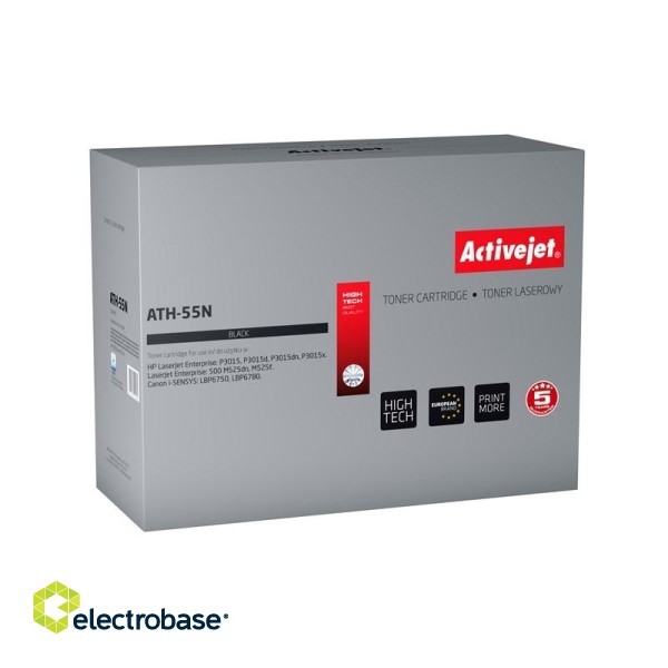 Activejet ATH-55N toner (replacement for HP 55A CE255A, Canon CRG-724; Supreme; 6000 pages; black)