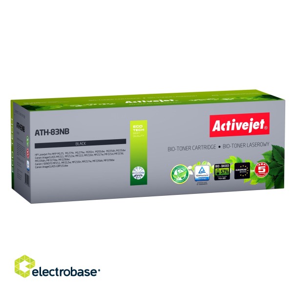 BIO Activejet ATH-83NB toner for HP, Canon printers, Replacement HP 83A CF283A, Canon CRG-737; Supreme; 1500 pages; black. ECO Toner. paveikslėlis 1