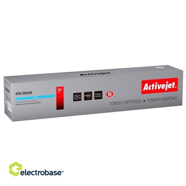 Activejet ATO-301CN toner (replacement for OKI 44973535; Supreme; 1500 pages; cyan)