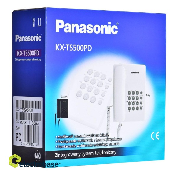 Panasonic KX-TS500PDW telephone Analog telephone White paveikslėlis 4