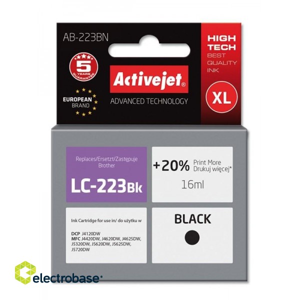 Activejet AB-223BN ink (replacement for Brother LC223Bk; Supreme; 16 ml; black)