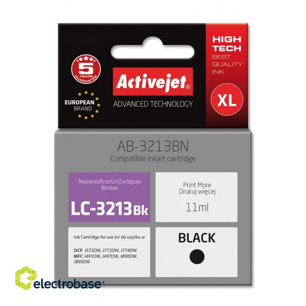 Activejet AB-3213BN Ink Cartridge (replacement for Brother LC3213BK; Supreme; 11 ml; black)
