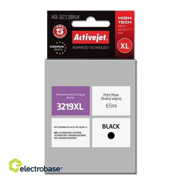Activejet AB-3219BNX Ink cartridge (replacement for Brother LC3219Bk XL; Supreme; 65 ml; black)