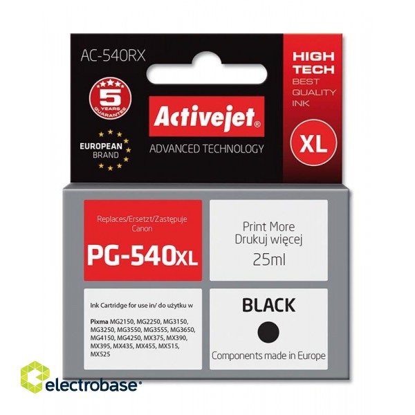 Activejet AC-540RX Ink cartridge (replacement for Canon PG-540XL; Premium; 25 ml; 700 pages, black) фото 1