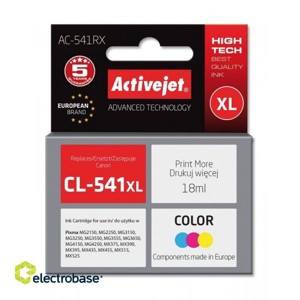 Activejet AC-541RX Ink (replacement for Canon CL-541XL; Premium; 18 ml; color) paveikslėlis 1