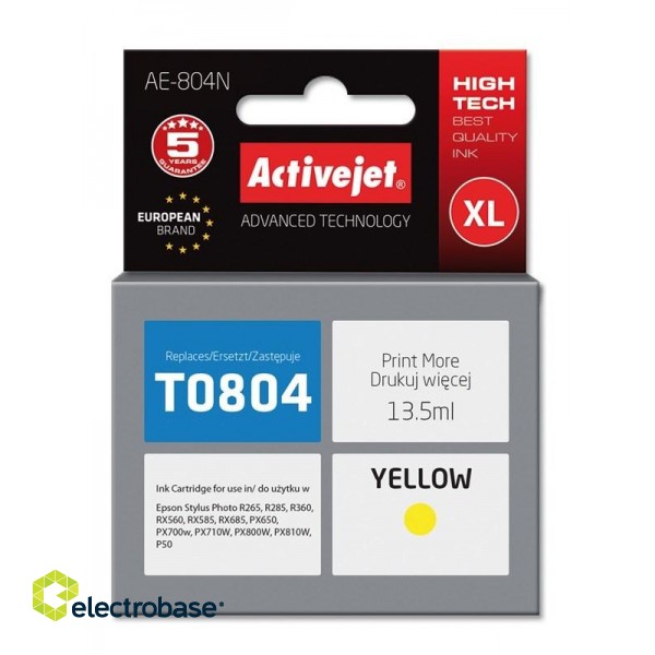 Activejet AE-804N ink (replacement for Epson T0804; Supreme; 13,5 ml; yellow)