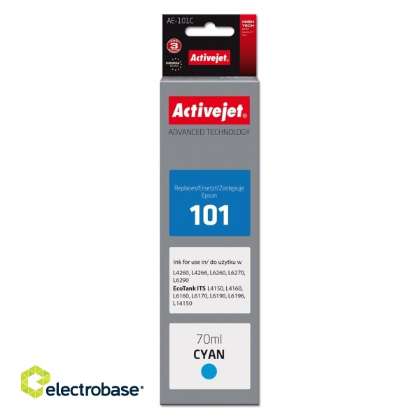 Activejet AE-101C Ink (replacement for Epson 101; Supreme; 70 ml; cyan)