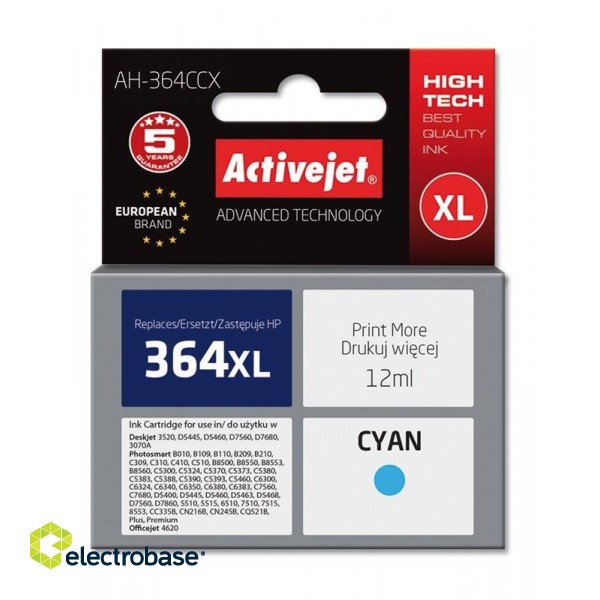 Activejet AH-364CCX Ink Cartridge (replacement for HP 364XL CB323EE; Premium; 12 ml; cyan) image 1