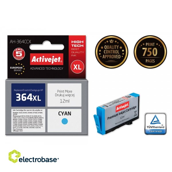 Activejet AH-364CCX Ink Cartridge (replacement for HP 364XL CB323EE; Premium; 12 ml; cyan) image 2