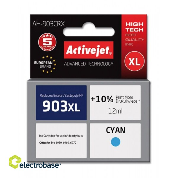 Activejet AH-903CRX ink (replacement for HP 903XL T6M03AE; Premium; 12 ml; cyan) фото 1