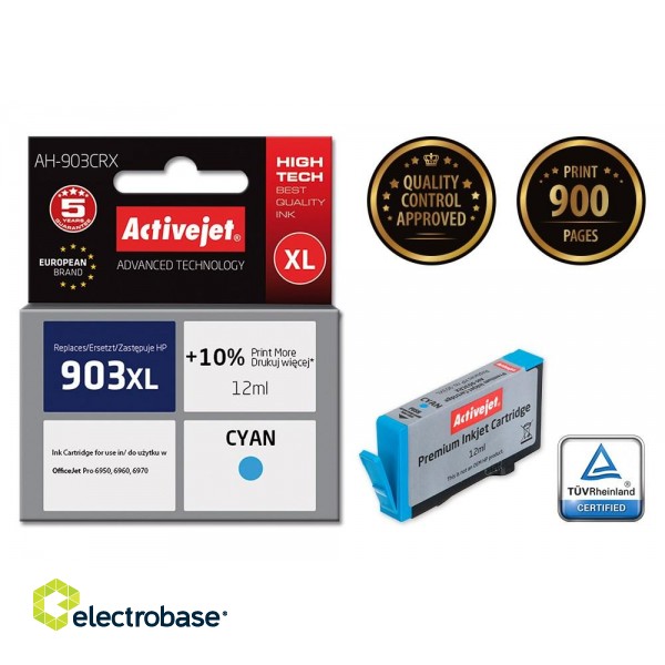 Activejet AH-903CRX ink (replacement for HP 903XL T6M03AE; Premium; 12 ml; cyan) фото 2