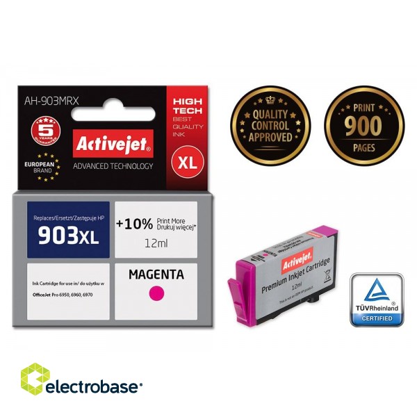 Activejet AH-903MRX ink (replacement for HP 903XL T6M07AE; Premium; 12 ml; magenta) image 2