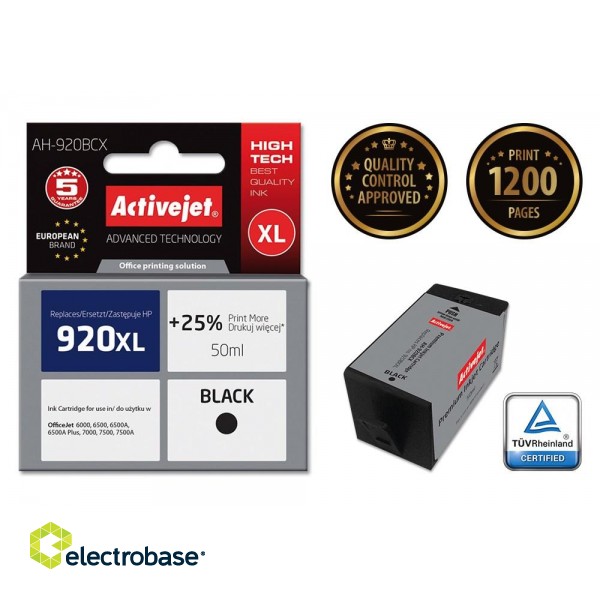 Activejet AH-920BCX Ink Cartridge (replacement for HP 920XL CD975AE; Premium; 50 ml; black) image 2