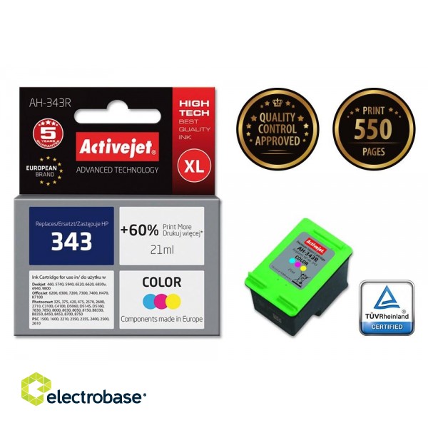 Activejet AH-343R Ink cartridge (replacement for HP 343 C8766EE; Premium; 21 ml; color) image 2