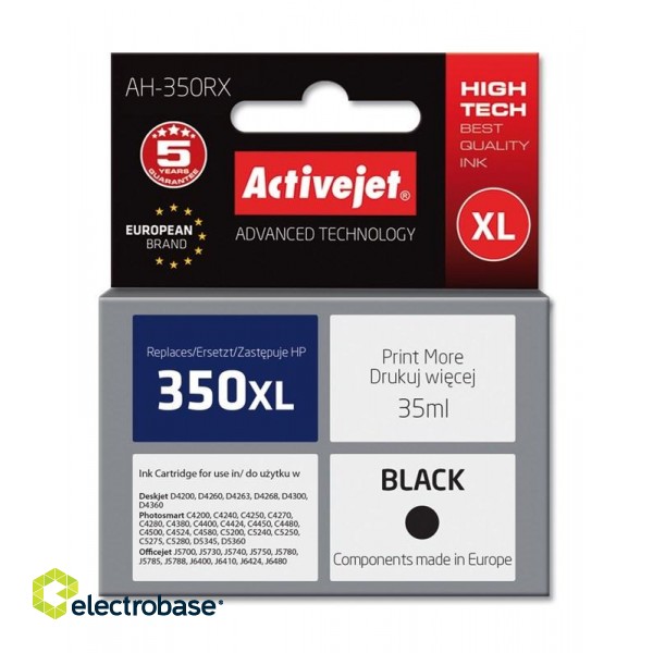 Activejet AH-350RX Ink Cartridge (replacement for HP 350XL CB336EE; Premium; 35 ml; black) image 1