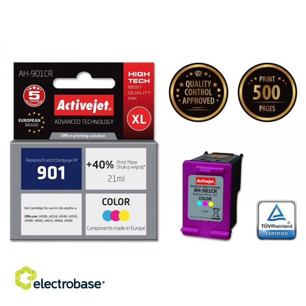 Activejet AH-901CR Ink (replacement for HP 901 CC656AE; Premium; 21 ml; colour) image 2