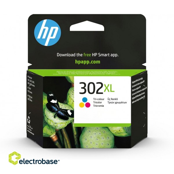 HP 302XL High Yield Tri-color Original Ink Cartridge paveikslėlis 9